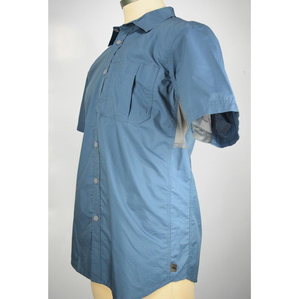 Northwest Territory Men's Size M Blue Fishing Button Front Vented Safari Shirt - Picture 7 of 12